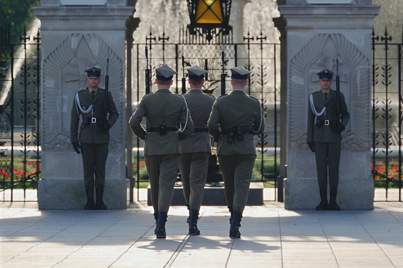 22 - A ceremonial changing of the guard by the Polish Armed Forces at the Tomb of the Unknown Soldier in Pilsudski Square in Warsaw